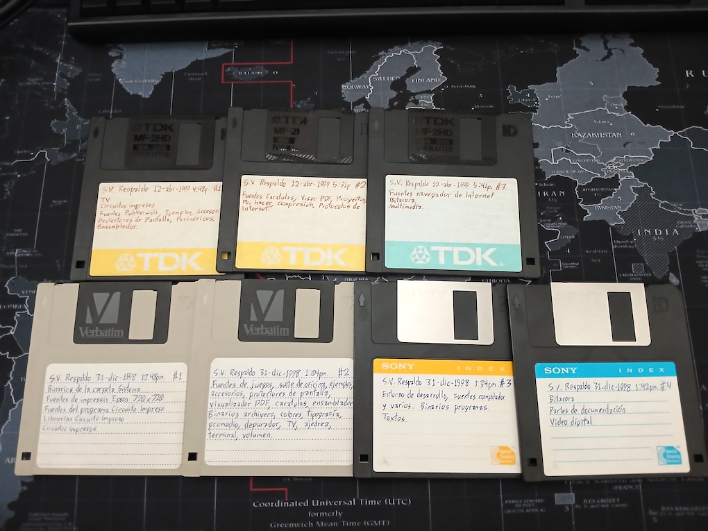 My floppy disk set of backups from 1998 and 1999.