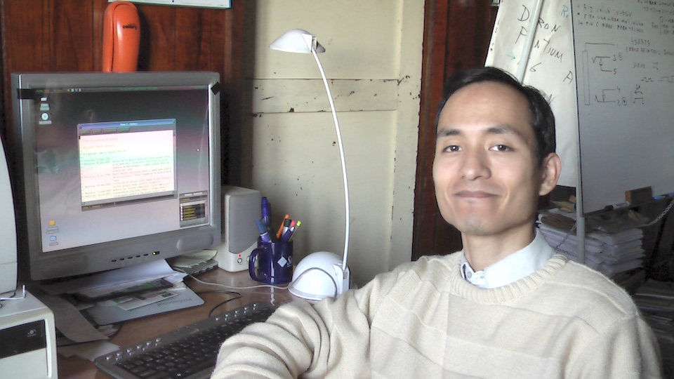 Myself in the early 2000 along my operating system in the screen