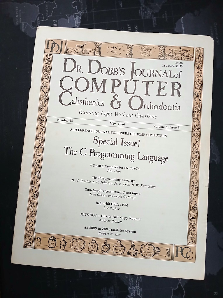 My own copy of the Dr. Dobb's magazine where Small-C appears for the first time