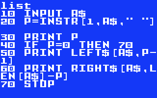 Program for my ECS BASIC interpreter.