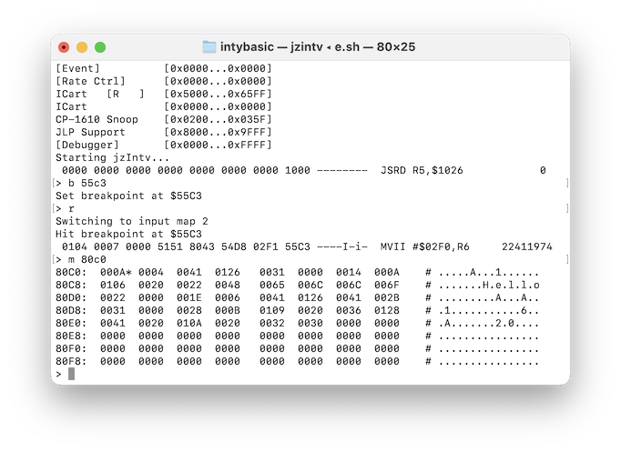 The tokenization of the BASIC program.