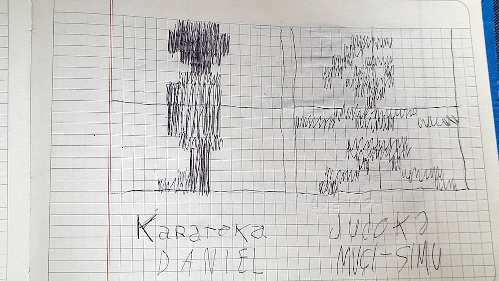 Dibujo del jugador y el enemigo para mi juego sencillo de Karateka