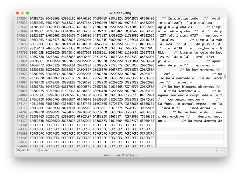 Fraction of the code generated by my transputer C compiler.